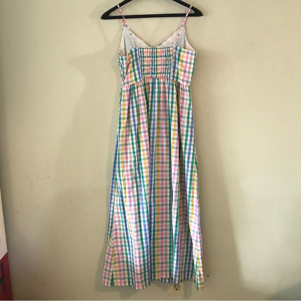 j.crew rainbow maxi gingham dress - 4P - Picture 8 of 9